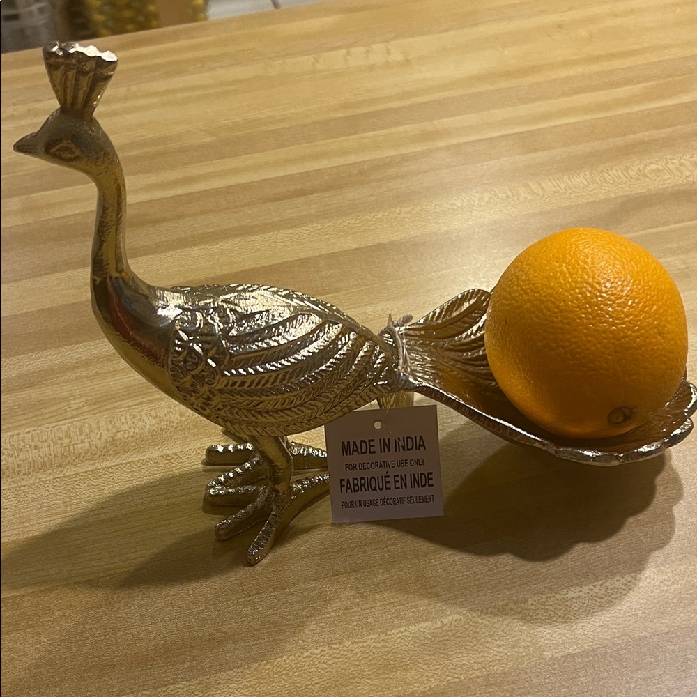 #1165 + Elegant Gold Peacock Figurine - Picture 5 of 7